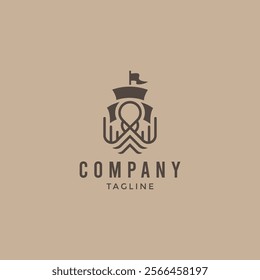 Octopus ship logo is perfect for corporate identity, shop name, trademark, community and more.