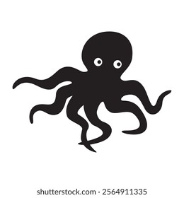 octopus silhouette design. animal with tentacle. 