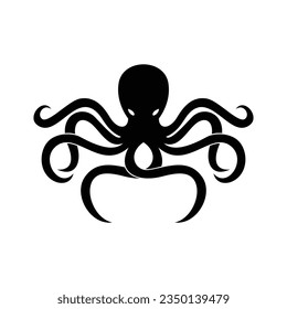 octopus silhouette design. sea animal with tentacle sign and symbol.