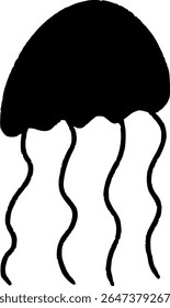 Octopus silhouette, Hand drawn Octopus logo Isolated octopus on transparent, marine life ocean