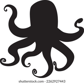 Octopus silhouette logo vector illustration