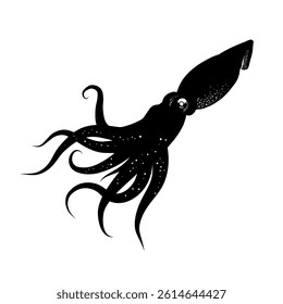 octopus , silhouette of a squid – vector illustration	