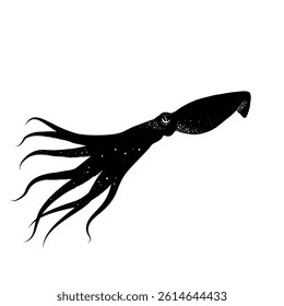 octopus , silhouette of a squid – vector illustration	