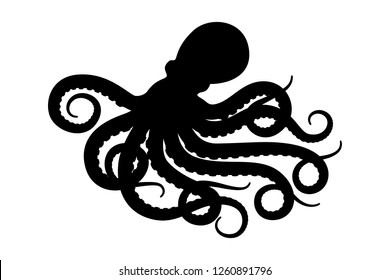 Octopus silhouette vector