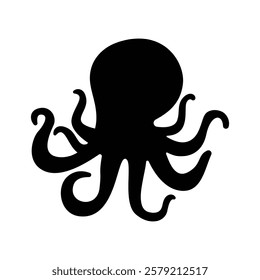 Octopus silhouette vector design isolated on a white background