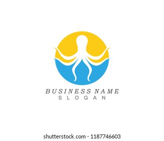 Octopus Silhouette Vector Graphics