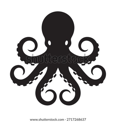 Octopus Silhouette Vector Icon Logo