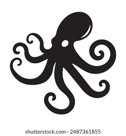 Octopus silhouette vector icon symbol