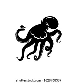 octopus silhouette. vector illustration of octopus