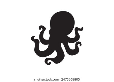 Octopus silhouette vector illustration image