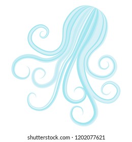 Octopus silhouette in vintage style on transparent background. Aquarium octopus vector icon. Octopus logo vector. Vector octopus illustration. Animal silhouette. Silhouette squid vector.