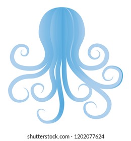 Octopus silhouette in vintage style on transparent background. Aquarium octopus vector icon. Octopus logo vector. Vector octopus illustration. Animal silhouette. Silhouette squid vector.