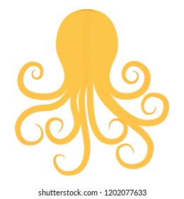 Octopus silhouette in vintage style on transparent background. Aquarium octopus vector icon. Octopus logo vector. Vector octopus illustration. Animal silhouette. Silhouette squid vector.