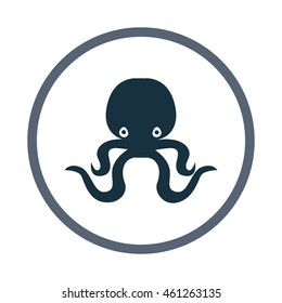 Octopus simple icon on the background