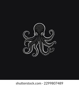 Octopus simple modern logo strong and powerful. flat color