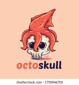 Octopus skull logo template for personal or company