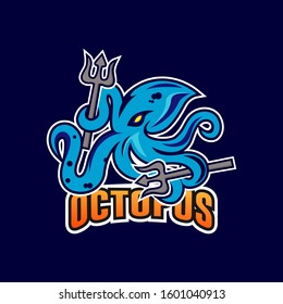 Octopus sport mascot logo design vector illustration