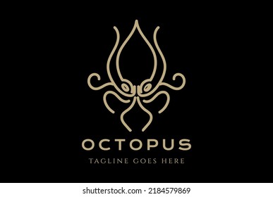 Octopus Squid Cuttlefish Kraken Monogram Logo Design