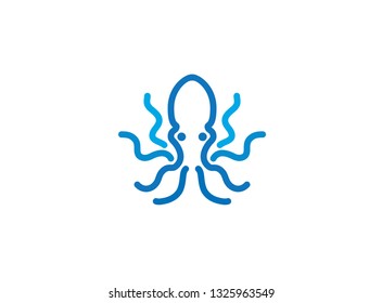 Octopus or squid with multi-legs for logo design