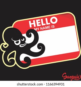 octopus sticker vector
