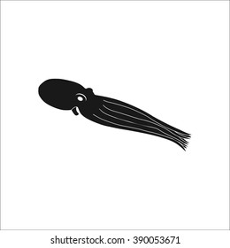 Octopus swimming simple icon on white background