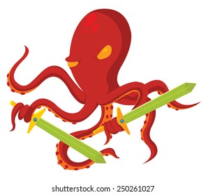octopus with sword