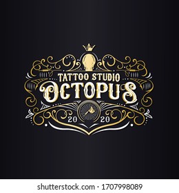 Octopus Tattoo Studio Logo Template