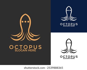 Octopus Tech logo design vector, Octopus chat logo design template