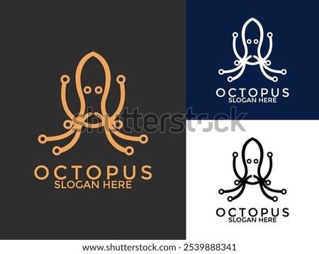 Octopus Tech logo design vector, Octopus Network logo design template