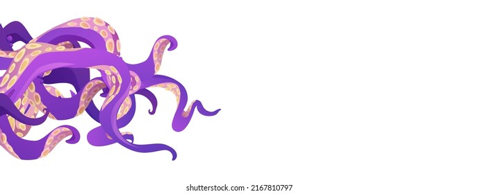 Octopus of tentacle. Cartoon vector illustration on white background