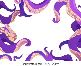 Octopus of tentacle. Cartoon vector illustration on white background