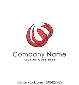 octopus tentacle cute logo icon design template