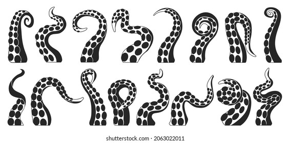 Octopus of tentacle isolated black icon. Sea squid vector black set icon. Vector illustration octopus of tentacle on white background .