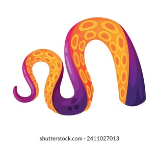 Octopus Tentacle as Limb of Ocean Creature Vector Illustration