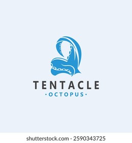 Octopus tentacle logo image design ocean animal vintage illustration