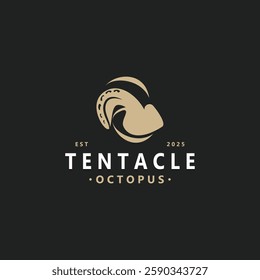 Octopus tentacle logo image design ocean animal vintage illustration