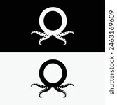 Octopus Tentacle O Letter Sea Logo
