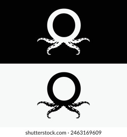 Octopus Tentacle O Letter Sea Logo