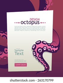 Octopus tentacle. Place for your text