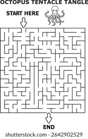 Octopus tentacle tangle maze activity for kids fun
