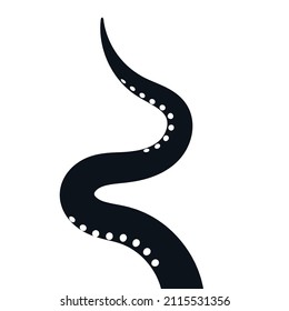 Octopus tentacle vector giant illustration monster sea creature. Octopus tentacle squid ocean icon