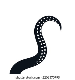 Octopus tentacle vector giant illustration monster sea creature. Octopus tentacle squid ocean icon