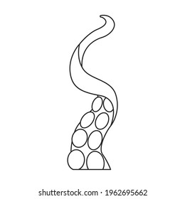 Octopus tentacle vector outline icon. Vector illustration seafood on white background. Isolated outline illustration icon of octopus tentacle.