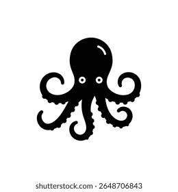 Octopus Tentacles Curled Marine Wildlife Design Icon