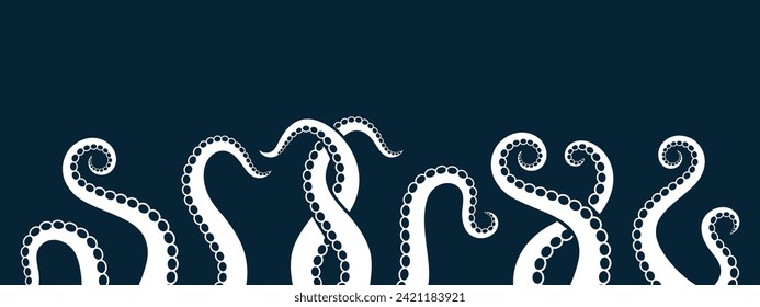 Octopus tentacles. Isolierte Tintenfisch-Tentakeln auf weißem Hintergrund