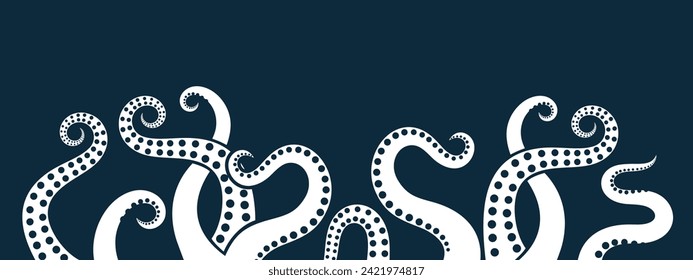 Octopus tentacles. Isolated octopus tentacles on white background