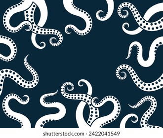 Octopus tentacles. Isolated octopus tentacles on white background