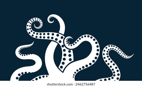 Oktopus-Tentakel. Isolierte Oktopustentakel auf weißem Hintergrund