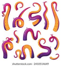 Octopus Tentacles as Limb of Ocean Creature Vector Set