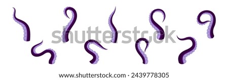 Octopus Tentacles as Limb of Ocean Creature Vector Set